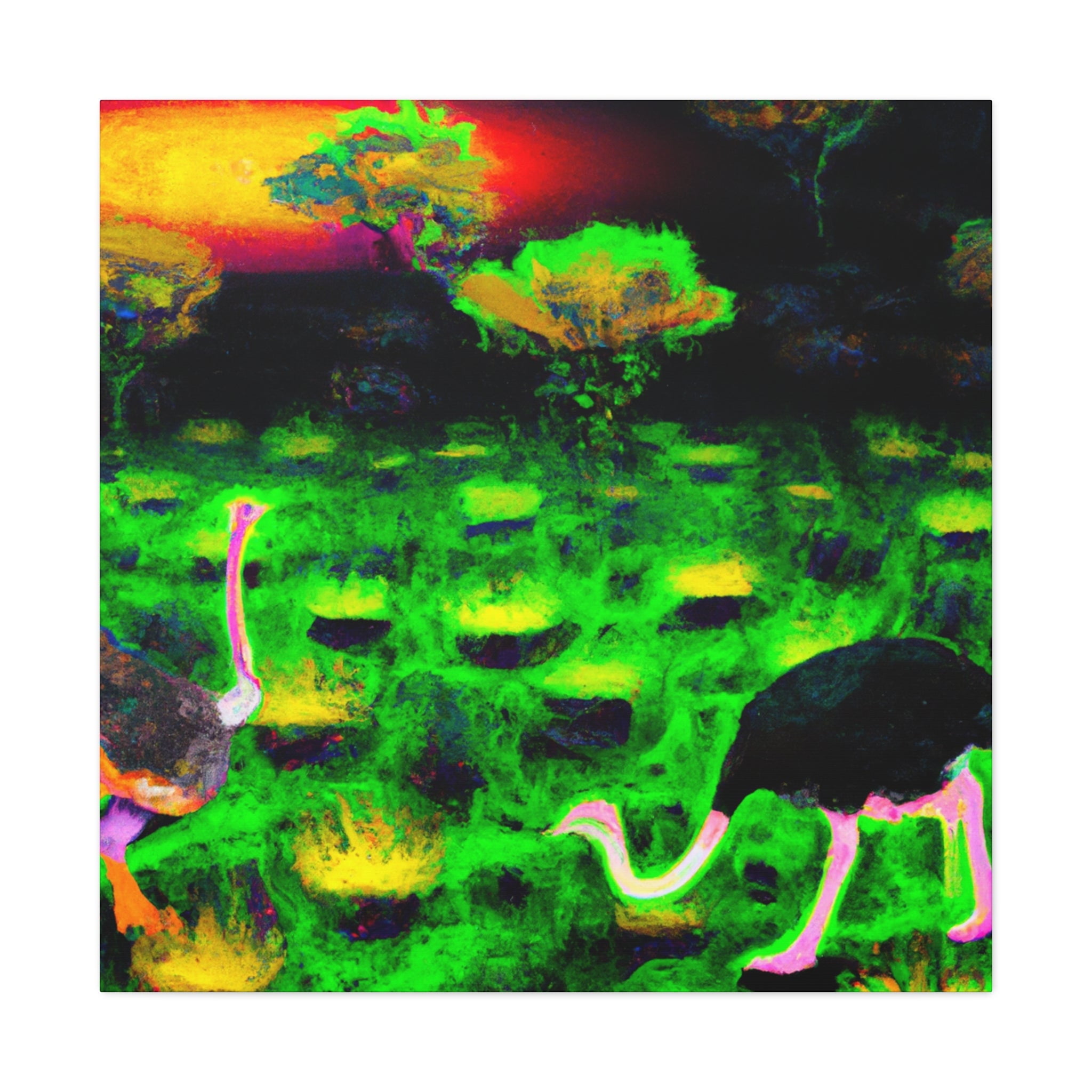 Ostrich Dreamscape painting Canvas
