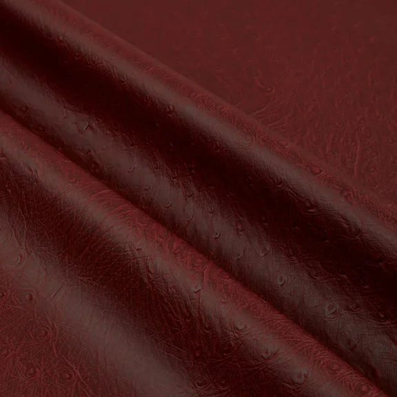 Burlap Fabrics Ostrich Faux Leather Burgundy - 54 Inch Wide Premium Embossed Sold by the Yard