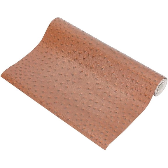 Ostrich Faux Leather Roll 59x13 inch Embossed Crafts Fabric for Leather Keychains Purse Wallets Making Upholstery Decoration Peru