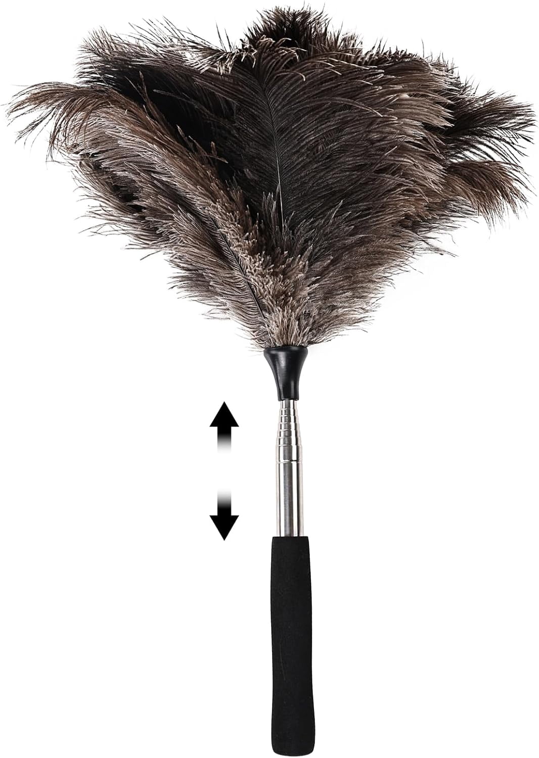 Ostrich Feather Duster 16.5-47Inch Reusable Fluffy Natural Detachable ...