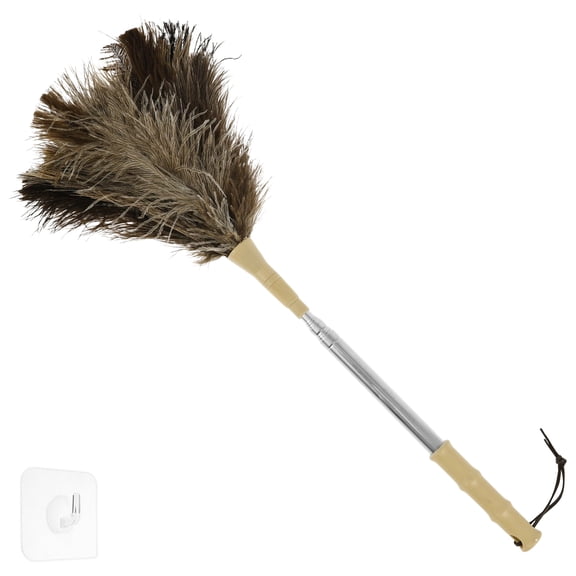 Ostrich Feather Duster With Extendable Handle Multipurpose Reusable Feather Cleaning Brush Tool for High Ceiling Light Window Blind Car Interior Dusting
