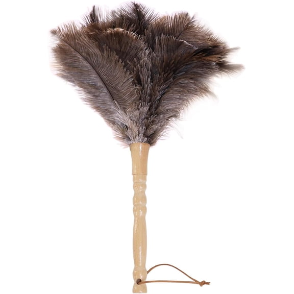 Ostrich Feather Duster, Natural Fluffy Reusable Real Eco-Friendly Genuine Soft Handheld Feather Dusters for Cleaning Supplies, Blinds, Office, Car(15 inch)