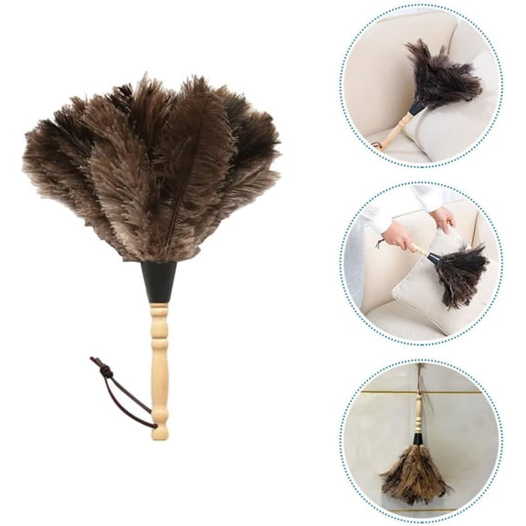 Ostrich Feather Duster, Natural Fluffy Reusable Real Eco-Friendly Genuine Soft Handheld Feather Dusters for Cleaning Supplies, Blinds, Office, Car
