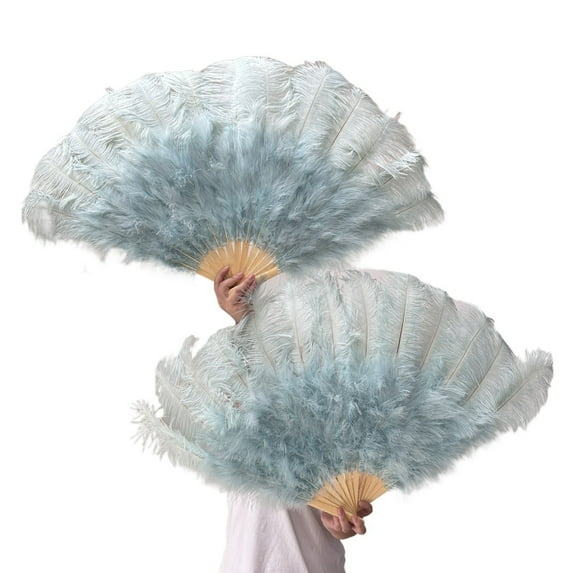 Ostrich Feather Fan Fluffy Handheld Carnival Belly Dance Stage Performance Large Femina Feather Fan 100/130CM