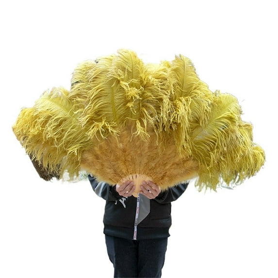 2 Size Retro Large Ostrich Feather Fan Red Dance Fans Party Wedding Stage Show Props 13Bones
