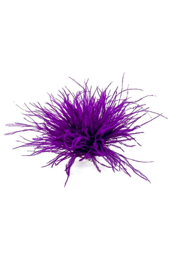 Ostrich Feather Material Brooch Pins Feather Lapel Pins Gift for Woman Men