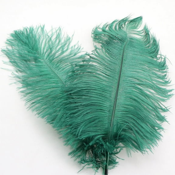 Ostrich Feathers 30-35Cm Colored Feather Decoration 50# Dark Green - Artificial Flowers - Feather Decorative Lights