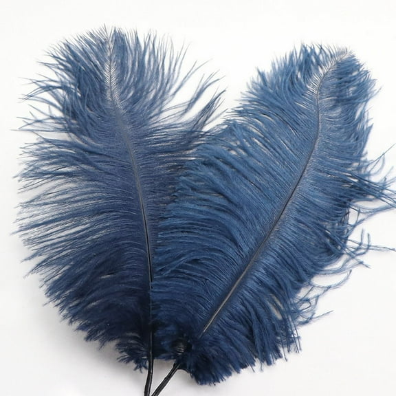 Ostrich Feathers 30-35Cm Colorful Feather Decorations 31# Navy Blue - Artificial Flowers - Feather Decorative Lights