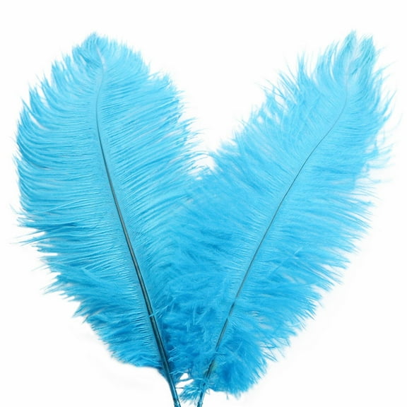 Ostrich Feathers for Wedding Decoration, Stage Clothing Accessory and Flower Arrangements, Diy Craft Feathers for Centerpieces and Costumes Lake Blue