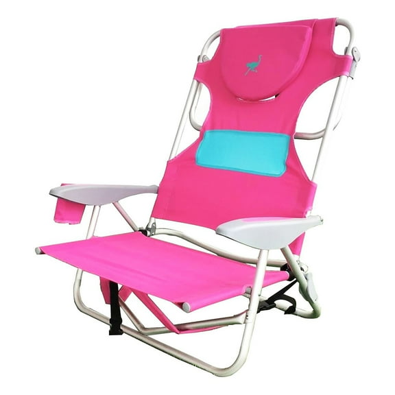 Open Box Ostrich Ladies Comfort & On-Your-Back Outdoor Beach Pool Chair, Pink