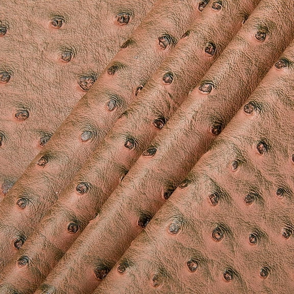 Ostrich Leather Fabric Soft Texture PU 53x12in Embossed Handbag Decoration Vinyl Roll for Upholstery Textured for DIY Bows Keychains Shoes Wallet Sewing Crafts Brown diy
