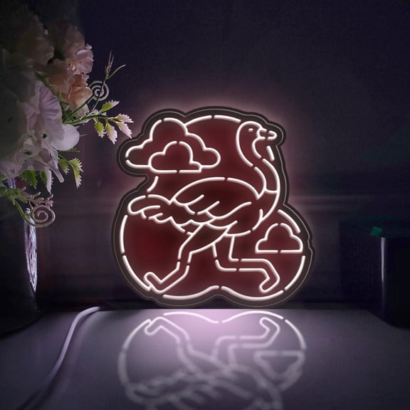 Ostrich Led Light Box, Dimmable Neon-Like Light Signs USB Power for Wall Decor Bedroom Decoration, Static Light (WxH) 6"x6"