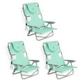 thumbnail image 1 of Ostrich On-Your-Back Outdoor Reclining Beach Lounge Pool Camping Chair, Teal, 3 Pack, 1 of 11