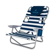 Ostrich The Heavy-Duty Backpacker Portable Reclining Beach Chair with Face Hole, Stripe