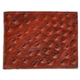 thumbnail image 1 of Ostrich Print Cowhide Leather Bifold Wallet with Flip ID window & Credit Card Slots 71053 OS, 1 of 34
