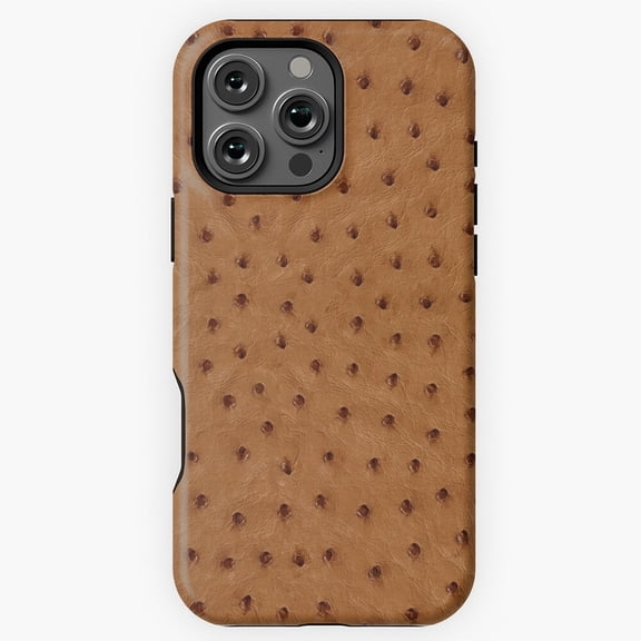 Ostrich Skin Faux Leather Texture Luxury Exotic Pattern iPhone 11 12 13 14 15 16 17 Pro Max Case