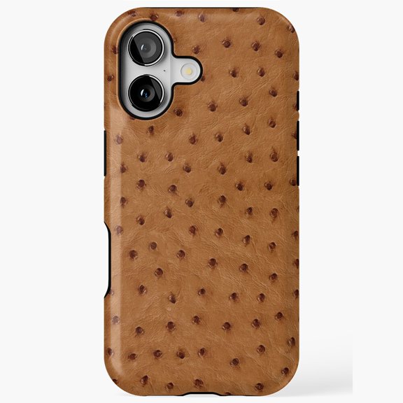 Ostrich Skin Texture Faux Leather Minimal Classic Pattern Case with iPhone 17 to 11 Pro Max