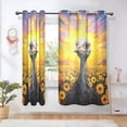 thumbnail image 1 of Ostrich Sunflowers Mountains Blackout Curtains Thermal Insulation 63 inch Grommet for Bedroom Living Room Bathroom Kitchen Windows 2 Pack, 1 of 6