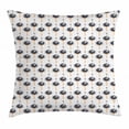 thumbnail image 1 of Ostrich Throw Pillow Cushion Cover, Cute Female Ostrich Dancing Bird Children Zoo Mammal Safari Cartoon Art, Decorative Square Accent Pillow Case, 24 X 24 Inches, Dark Blue Grey Peach, by Ambesonne, 1 of 2