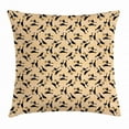 thumbnail image 1 of Ostrich Throw Pillow Cushion Cover, Exotic Mexican Desert Wild Birds and Penguin Silhouette Humor Caricature Animals, Decorative Square Accent Pillow Case, 20 X 20 Inches, Peach Black, by Ambesonne, 1 of 2