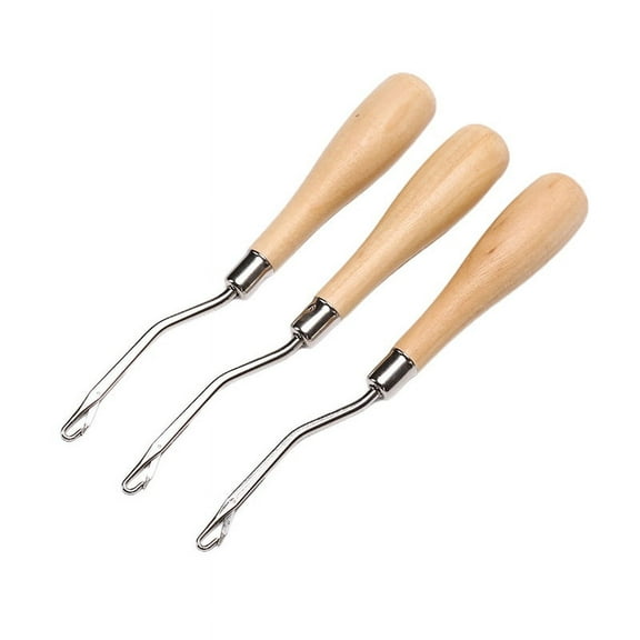 Ostrifin 1PC Wooden Handle Crochet Needle Latch Hook Puller Tool For Canvas Rug Mats Making