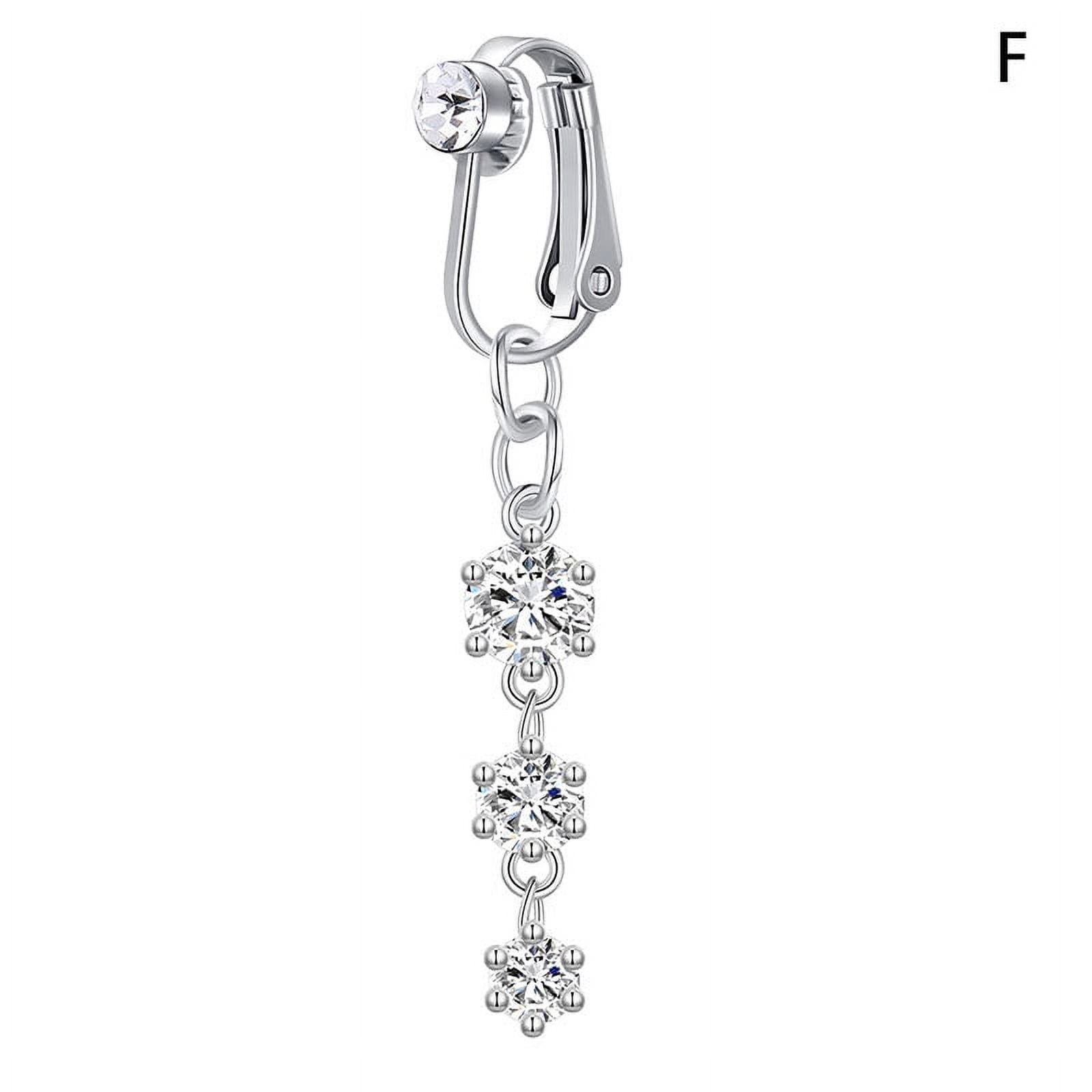 Ostrifin 1Pc Fake Belly Button Ring Fake Clip On Belly Piercing