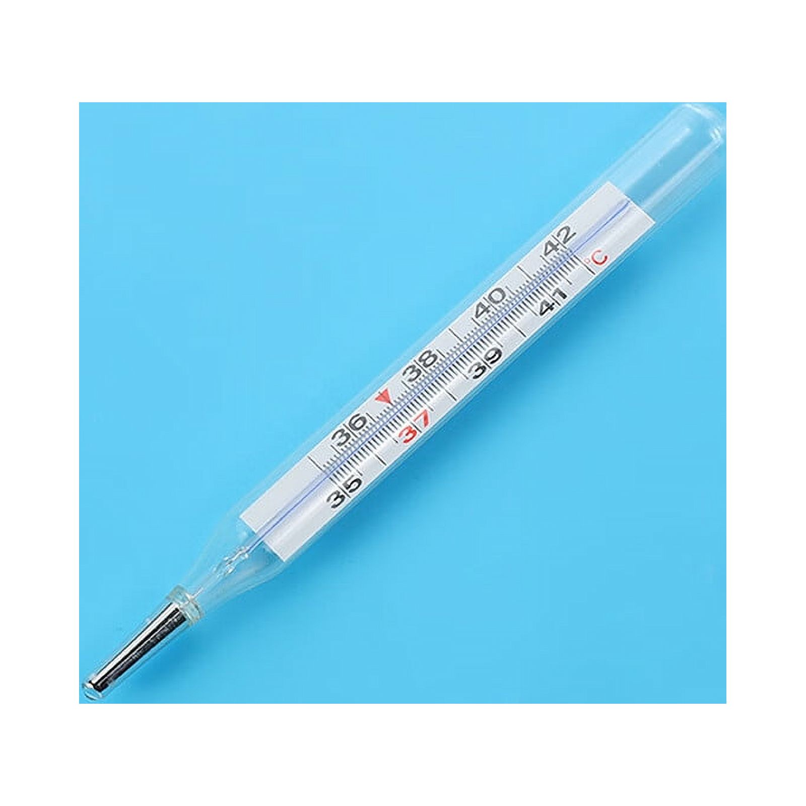 Ostrifin 1Pc Medical Mercury Freeglass Thermometer Clinical Measurement Device - image 1 of 5