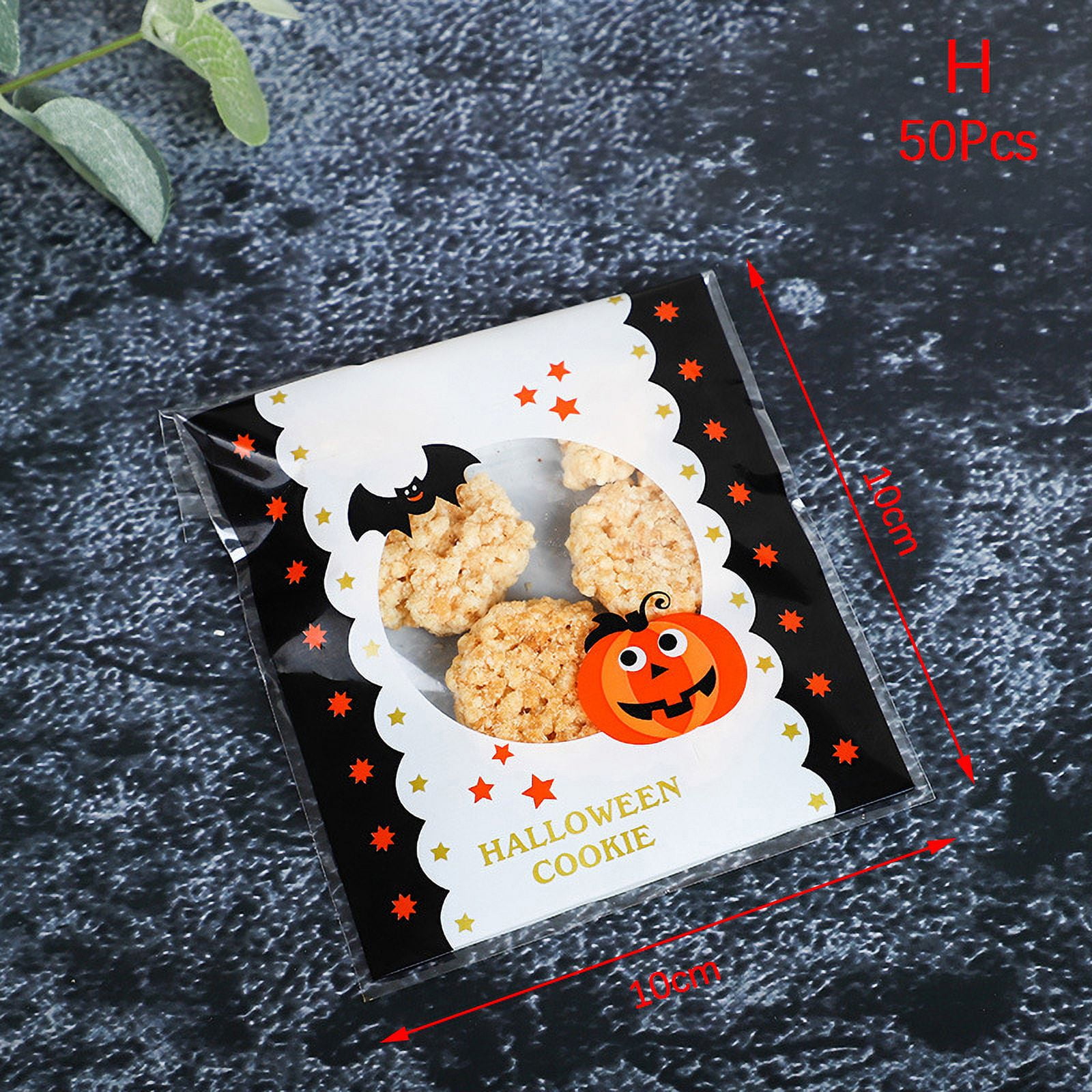 Ostrifin 50Pc/Pack Halloween Gift Bags Biscuit Candy Packaging Bag