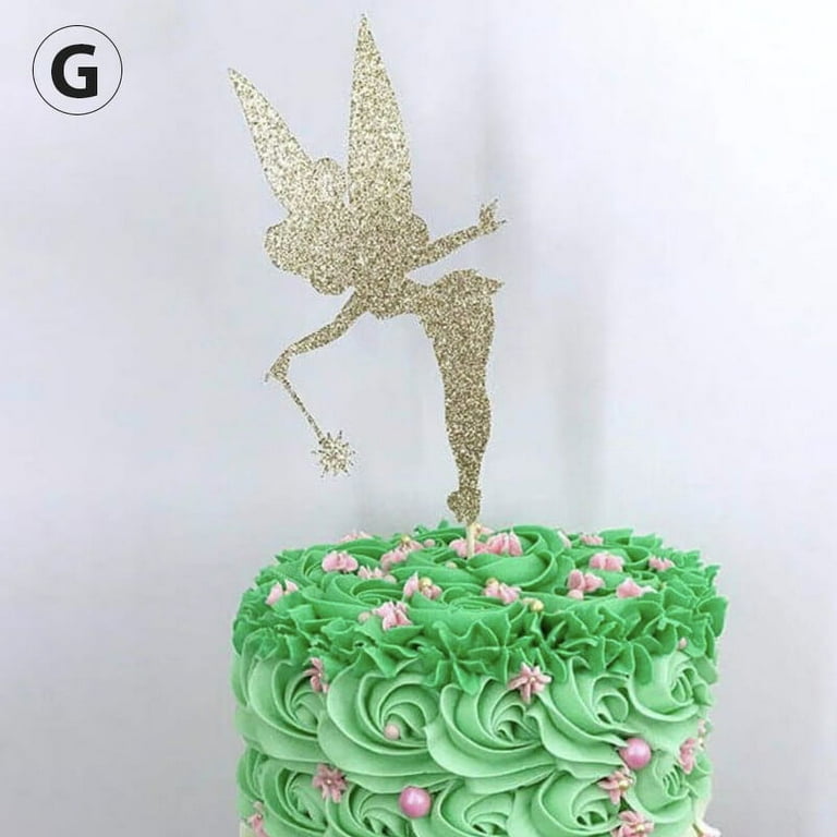 Ostrifin Little Fairy Happy Birthday Cake Toppers Gold Acrylic Birthday  Cake Decorations