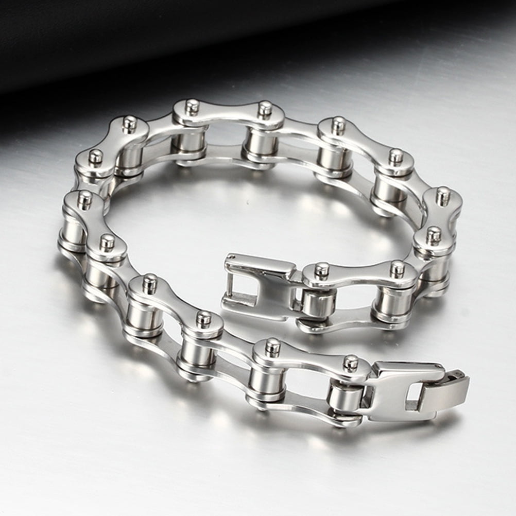 Ostrifin Punk Stainless Steel Bracelet Men Biker Bicycle Motorcycle Chain Bracelets 8.5 Walmart