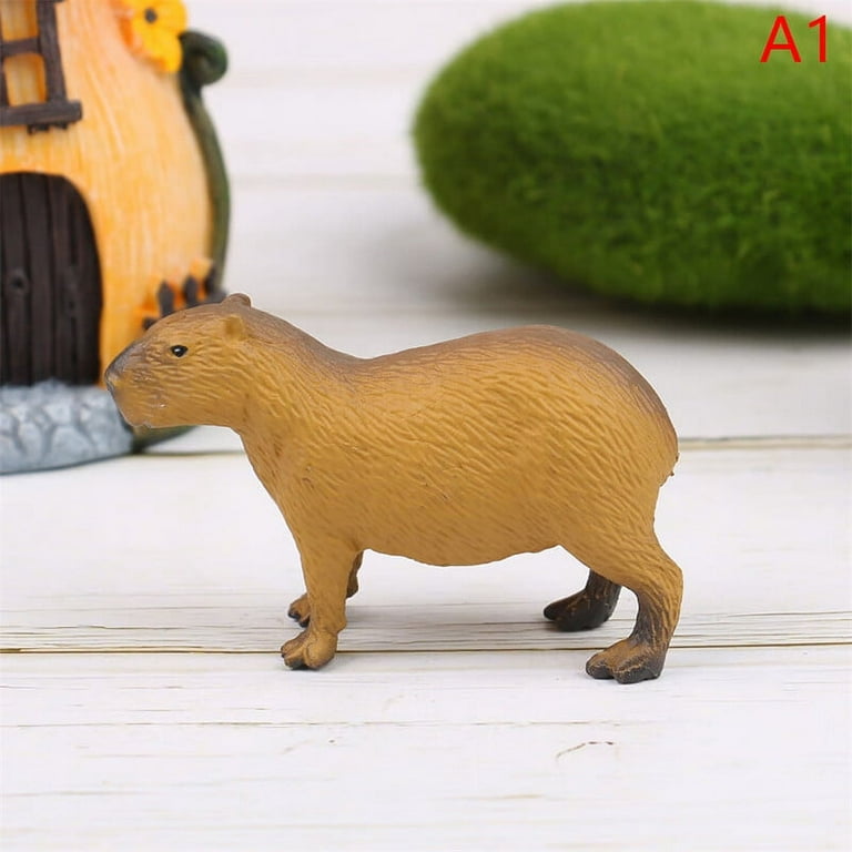 Ostrifin Simulation MIni Cute Wild Animals Model Figurines Capybara  Collection Toy Gift 