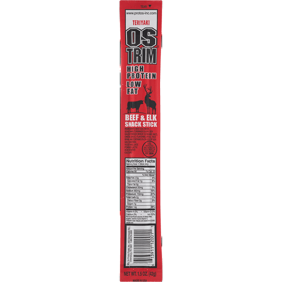 Ostrim Beef & Elk Stick, Teriyaki, 1 Stick, 1.5 oz (42 g)