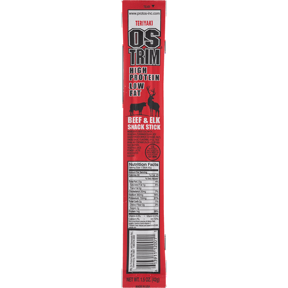 Ostrim Beef & Elk Stick, Teriyaki, 1 Stick, 1.5 oz (42 g)