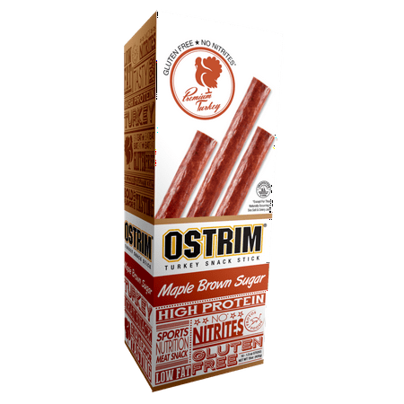 Ostrim Turkey Snack Stick, Maple Brown Sugar, Pack of 10, 1.5 oz sticks