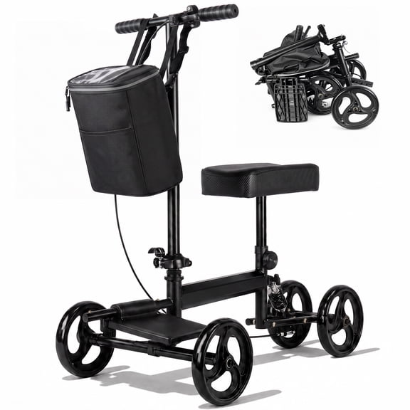 Ostrina Steerable Knee Scooter,Knee Walker Scooter for Adults with 8" Front Wheels,Foldable Knee Scooter for Foot Surgery Crutches Alternative,Purple