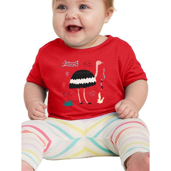 Ostritch Doodle Style Safari T-Shirt Infant -Image by Shutterstock,  12 Months
