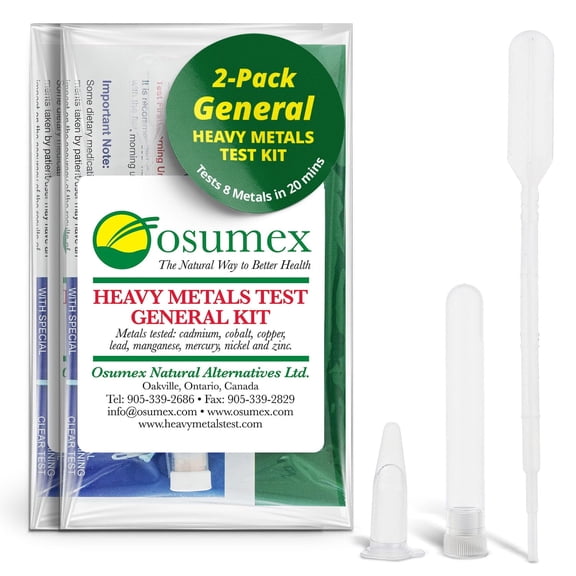 Osumex HMT General Kit for Humans 2 Pack - 8 Range Heavy Metal Urine Test Kits, Metal Testing Kit, Heavy Metal Testing Kit, Urine Metal Tester Heavy Metal Detection, Heavy Metals Test Kit