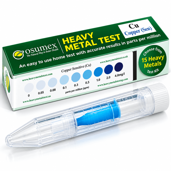 Osumex Heavy Metal Test Kit Copper Sensitive Kit 1 Pack - Water Testing Kits for Drinking Water, Well Water Testing Kit, Home Water Test Kit, Heavy Metals Test Kit for Urine, Food, & Other Materials