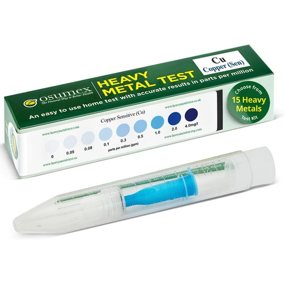 Osumex Heavy Metal Test Kit Copper Sensitive Kit 1 Pack - Water Testing Kits for Drinking Water, Well Water Testing Kit, Home Water Test Kit, Heavy Metals Test Kit for Urine, Food, & Other Materials