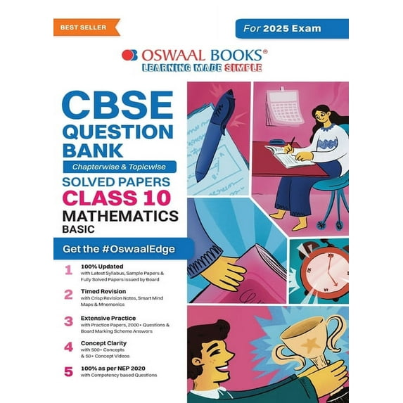 Oswaal CBSE Question Bank Class 10 Mathematics (Basic), Chapterwise and Topicwise Solved Papers For Board Exams 2025, (Paperback)