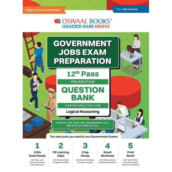 Oswaal Government Exams Question Bank 12th Pass Logical Reasoning for 2024 Exam, (Paperback)