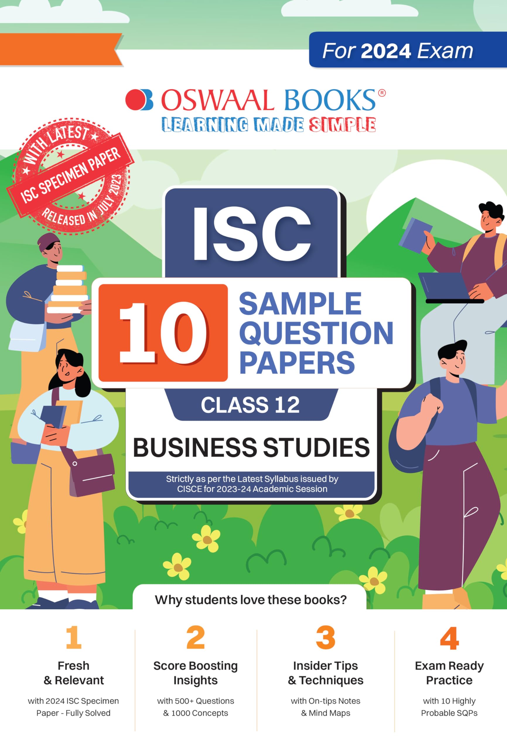 Oswaal ISC 10 Sample Question Papers Class 12 Business Studies For