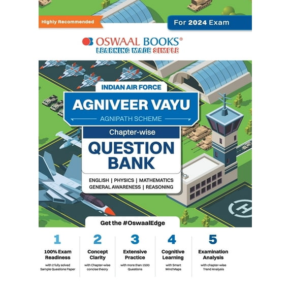 Oswaal Indian Air Force - Agniveer Vayu (Agnipath Scheme) Question Bank Chapterwise Topicwise for English Physics Mathem, (Paperback)