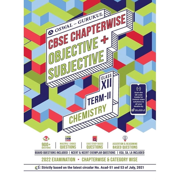 Oswal-Gurukul Chemistry Chapterwise Objective + Subjective for CBSE Class 12 Term 2 Exam, (Paperback)