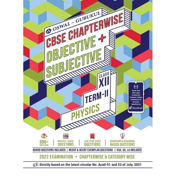 Oswal-Gurukul Physics Chapterwise Objective + Subjective for CBSE Class 12 Term 2 Exam, (Paperback)