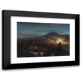 thumbnail image 1 of Oswald Achenbach 14x11 Black Modern Framed Museum Art Print Titled - Fireworks in Toree Dell Annunziata, 1 of 5