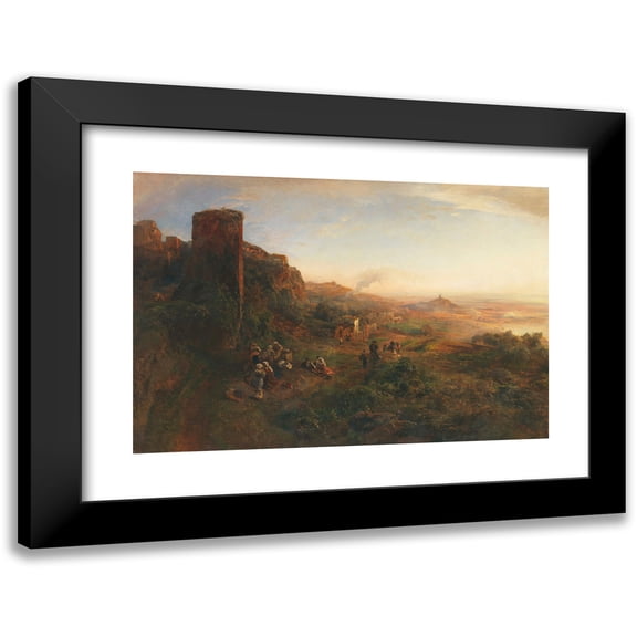 Oswald Achenbach 14x11 Black Modern Framed Museum Art Print Titled - In the Evening Mood in the Albanian Bergen (1890)