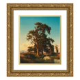 thumbnail image 1 of Oswald Achenbach 20x22 Gold Ornate Framed and Double Matted Museum Art Print Titled - A Majestic Tree in the Evening Light, 1 of 4