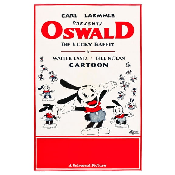 Oswald Rabbit Poster 16"x24" Poster Medium Art Poster 16x24 Multi-Color Square Adults Western Graphic