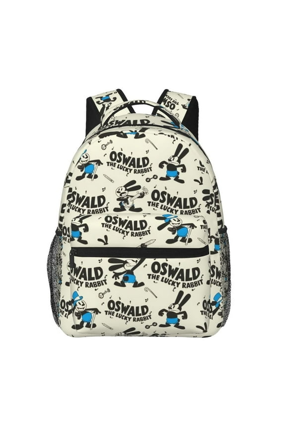 Oswald the Lucky Rabbit Backpack All Over Print Casual School Laptop Bags Lightweight Travel Sports Shoulder Daypack Bookbags